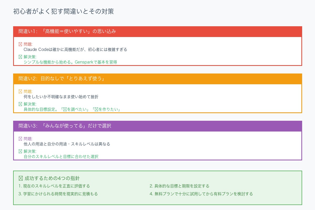 初心者がよく犯す間違いとその対策
