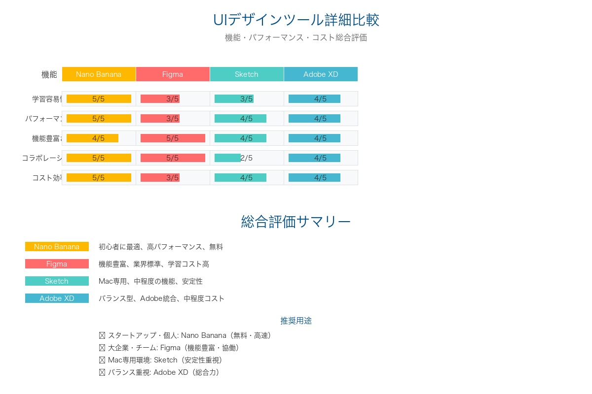 Nano Bananaと従来デザインツールの詳細機能比較