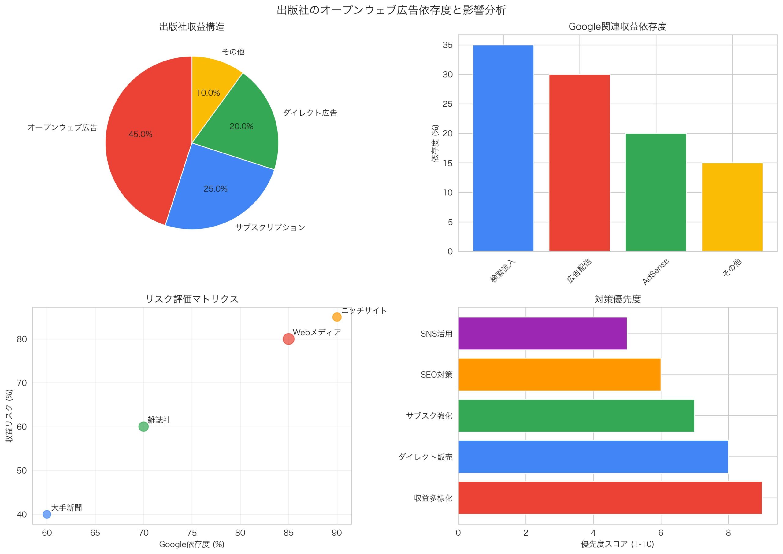 出版社のオープンウェブ広告収益への影響分析図