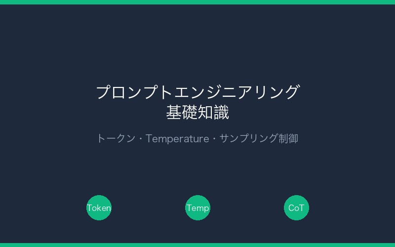 プロンプトエンジニアリング基礎知識:トークン・Temperature・サンプリング制御