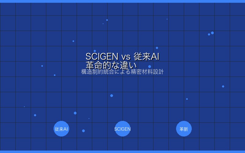 SCIGEN技術と従来材料設計AIの比較図