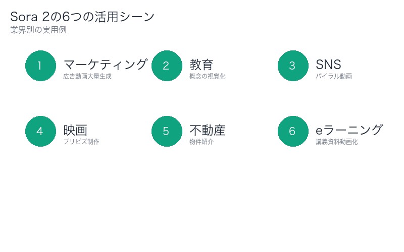 Sora 2の6つの活用シーン:業界別の実用例