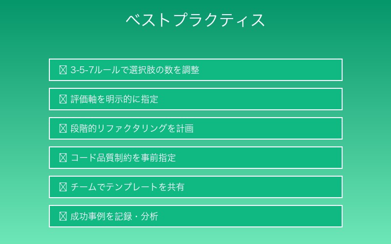 ベストプラクティスチェックリスト