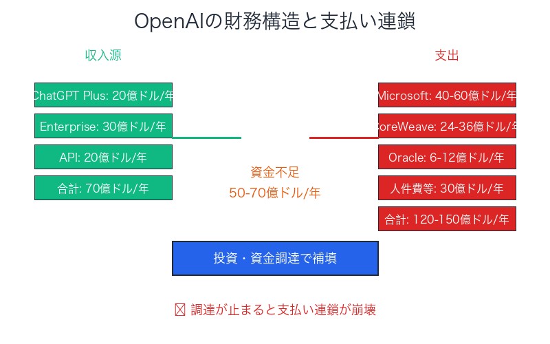 OpenAIの財務構造と支払い連鎖