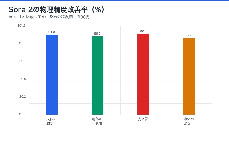 Sora 2物理精度改善率グラフ