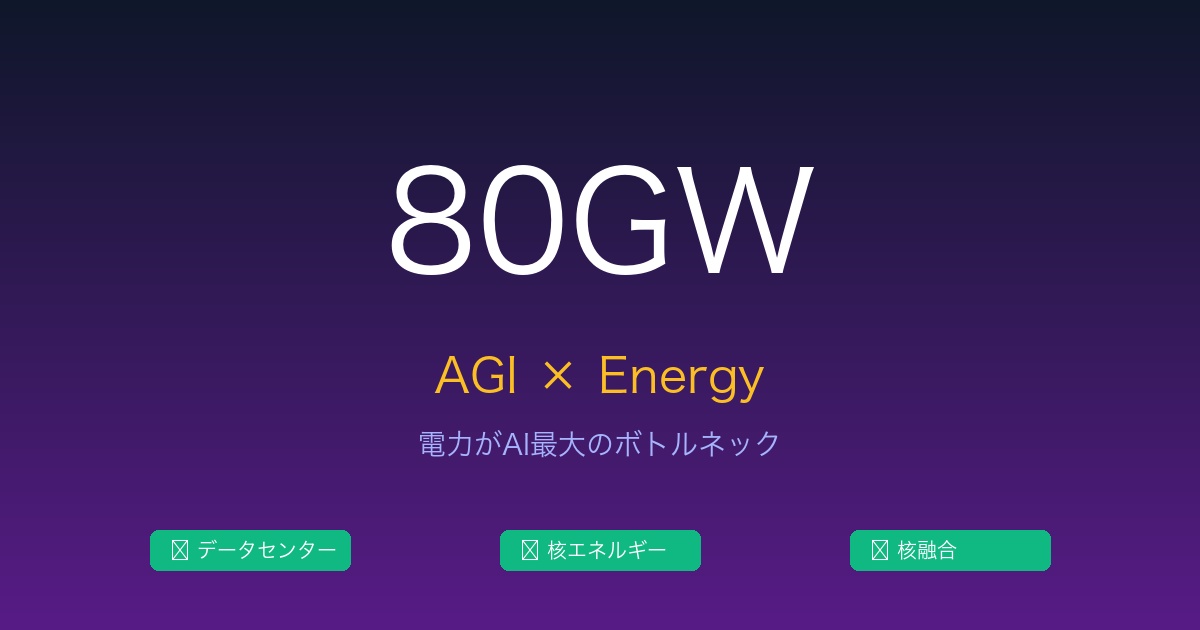 AGIへの電力ボトルネック - 80GW時代