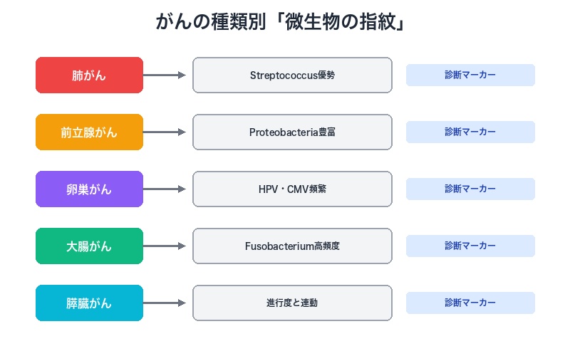 がんの種類別微生物の指紋