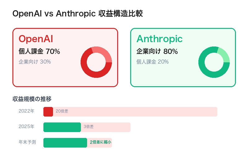 OpenAI vs Anthropic 収益構造比較