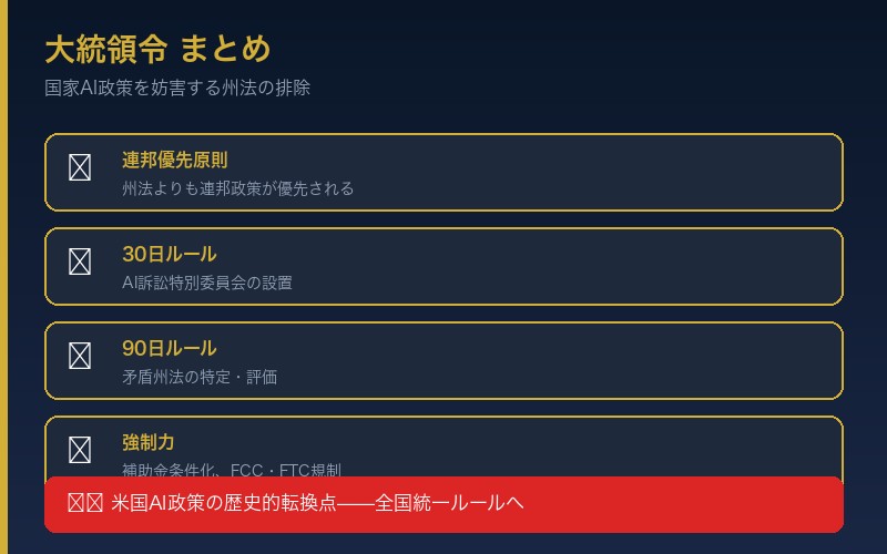 まとめ：連邦AI政策の新時代