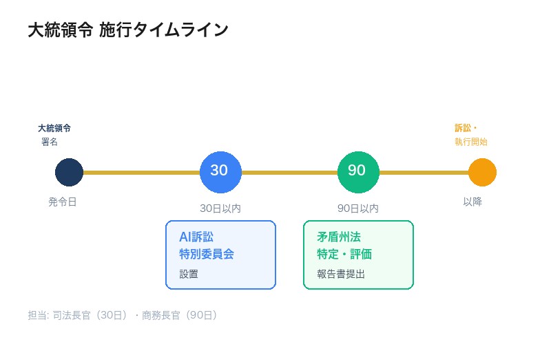 大統領令の施行タイムライン