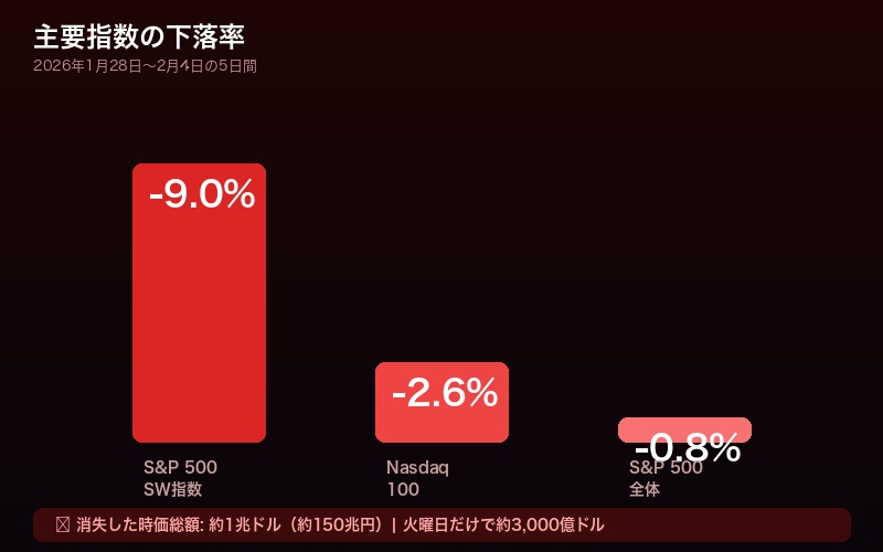 S&P500ソフトウェア指数の5日間下落チャート