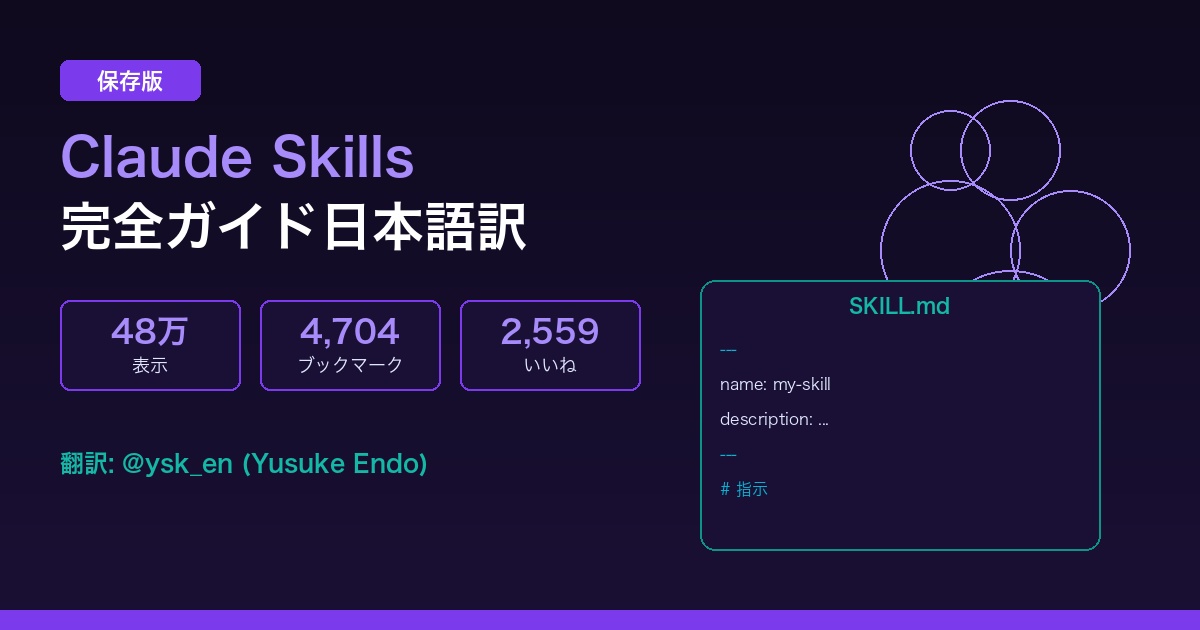 Claude Skills完全ガイド日本語訳