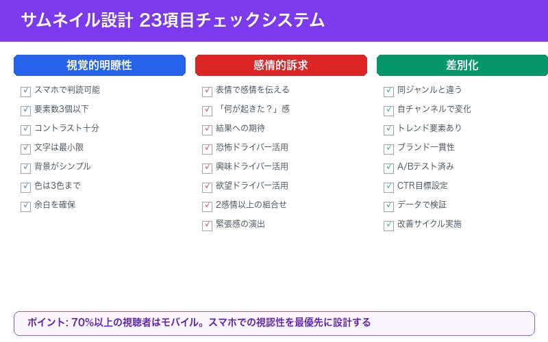 サムネイル設計システムの23項目チェックリスト