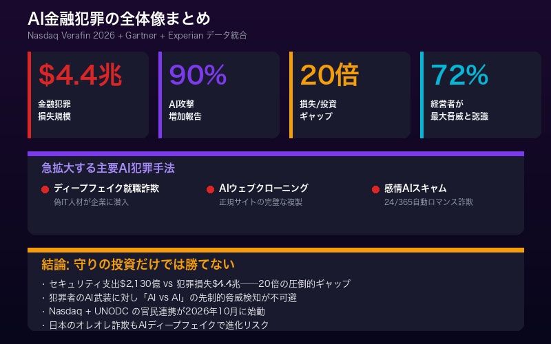 AI金融犯罪の全体像まとめインフォグラフィック