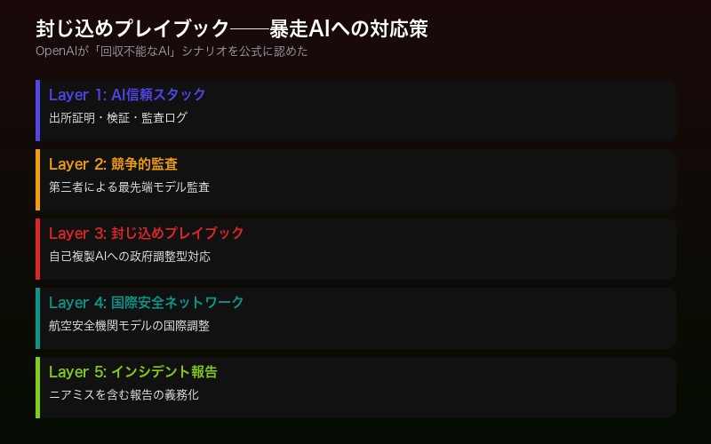 超知能時代の安全管理フレームワークを示す構造図